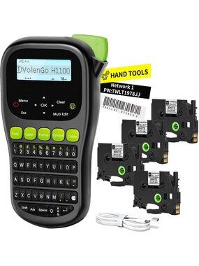 Waterproof Label Maker Machine with 4 Tapes - Versatile DIY Labeling Tool